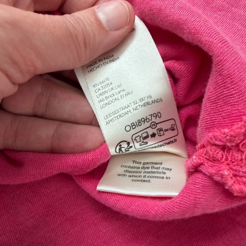 Free People Long Sleeve Top Womens XS Pink Relaxed Casual Beach Boho Indie - Picture 5 of 6